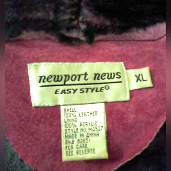 VINTAGE Newport News Pink Leather Suede Jacket W/ Faux Fur (CRAZY GORGEOUS) XL - Picture 4 of 16